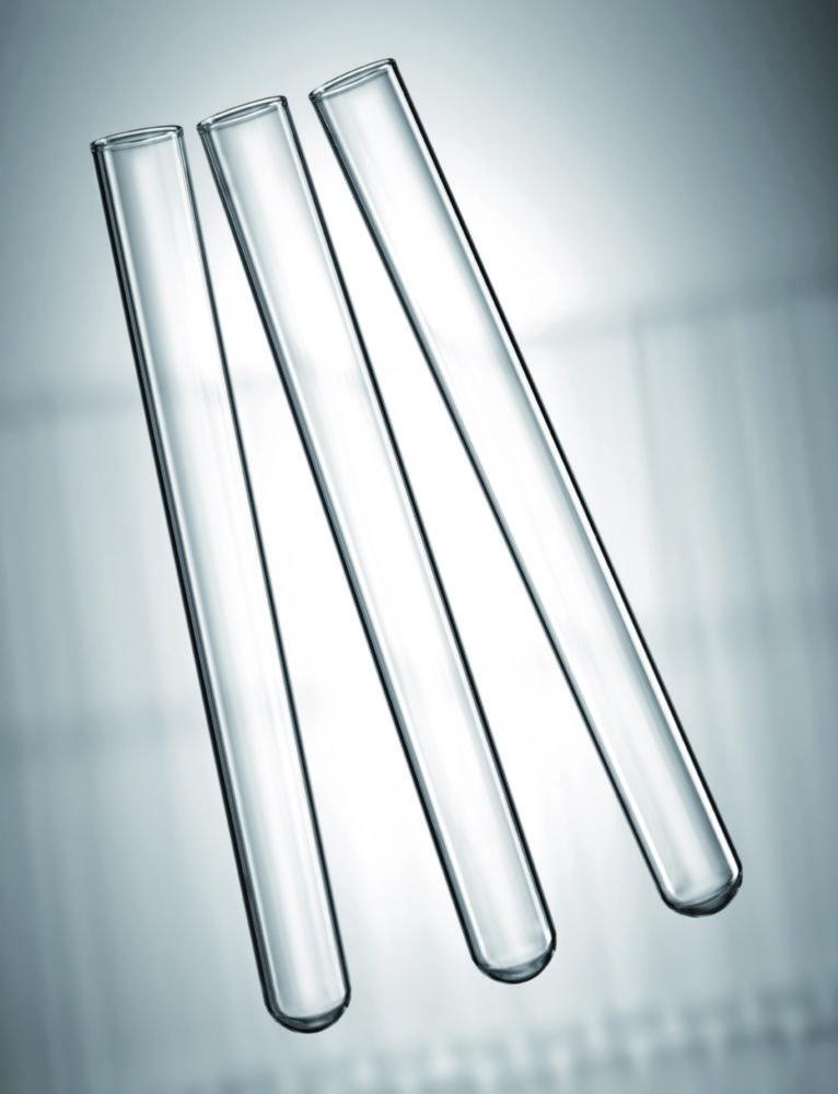 Scherf Reagenzgläser, 180 × 18 mm, 0.6–0.7 mm Wall, Soda Lime Glas, mit Rim, rund Bottom, Packung mit 100