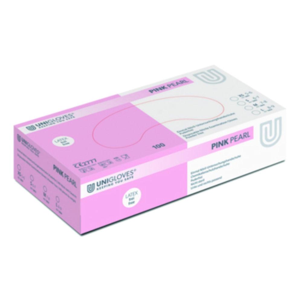 Unigloves Nitril Handschuhe Pink Pearl Size XS (6) Pink, Latex/powder Free,Non steril,Rolling Edges, Micro-Roughened Finger Spitzen, Packung mit 100