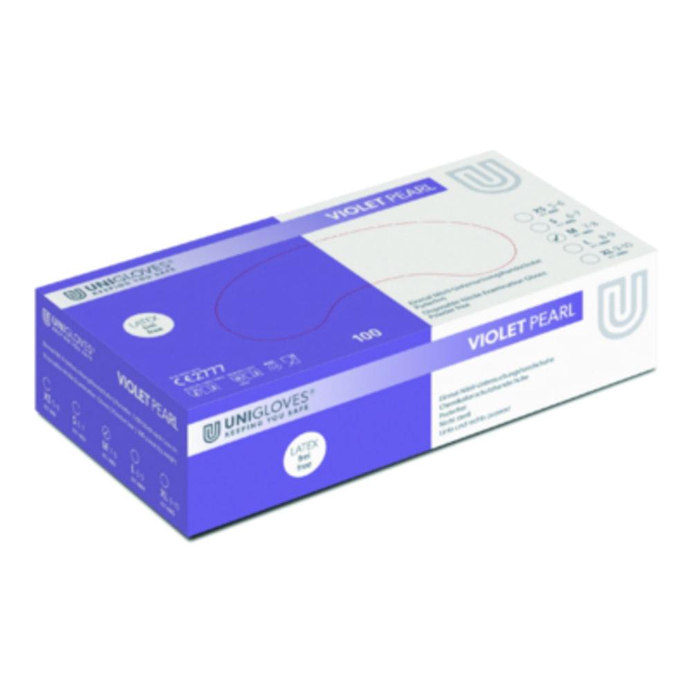 Unigloves Nitril Handschuhe Violet Pearl Size M (8) Violet,Latex/powder Free,Non steril,Rolling Edges Micro-Roughened Finger Spitzen, Packung mit 100