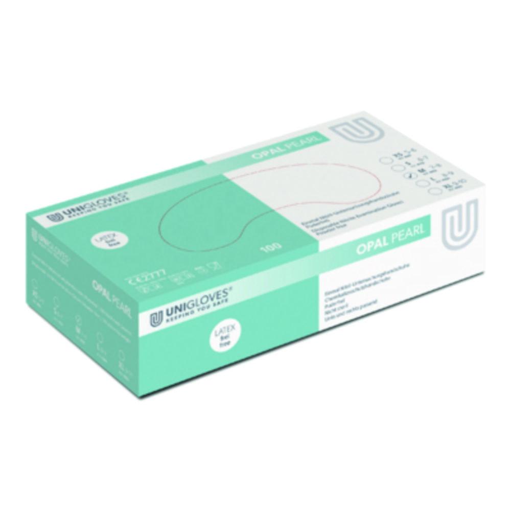 Unigloves Nitril Handschuhe Opal Pearl Size S (7) Opal, Latex/powder Free,Non steril,Rolling Edges, Micro-Roughened Finger Spitzen, Packung mit 100