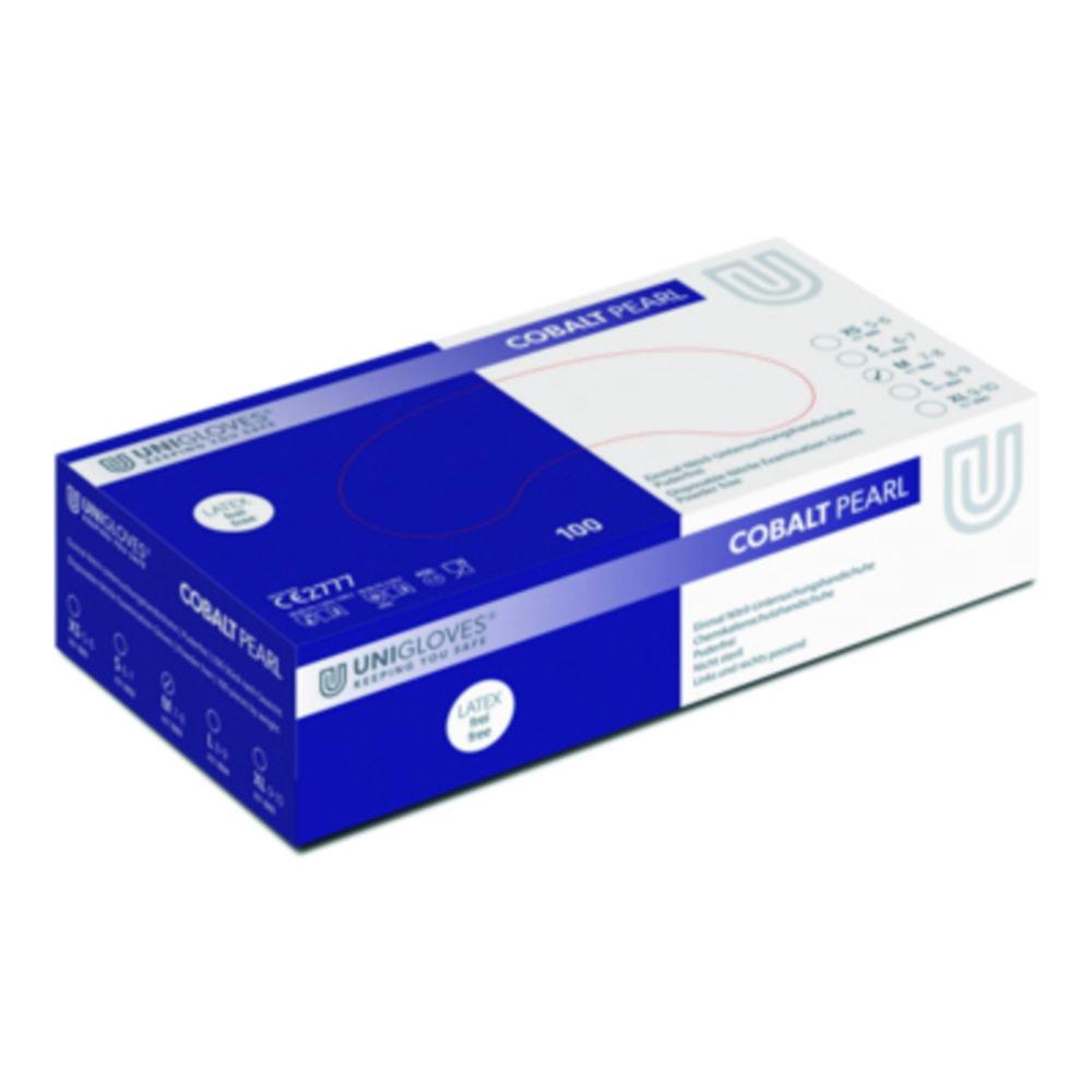 Unigloves Nitril Handschuhe Cobalt Pearl Size S (7) Cobalt,Latex/powder Free,Non steril,Rolling Edges Micro-Roughened Finger Spitzen, Packung mit 100