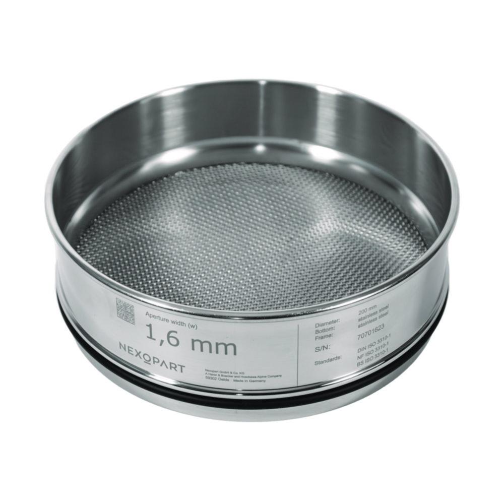 Test sieve 200 x 50 mm 500 µm Mw., with stainless steel frame according to DIN EN 10 204