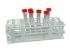 LLG Reagenzglas Gestell, blau, PP für 40 Röhrchen, Ø 20mm, 10x4, 108x252x72mm